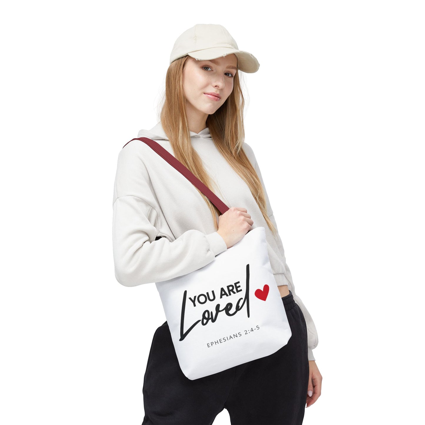 Christian Inspirational 'You are loved' (Ephesians 2:4-5) Tote Bag