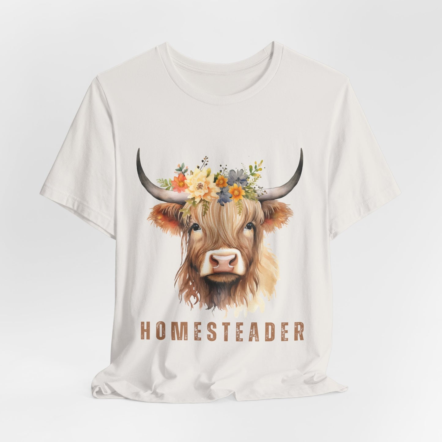Highland Cow Shirt – Farm Life Tee for Homesteaders & Country Living | Christian Gift | Unisex Bella+Canvas T-Shirt