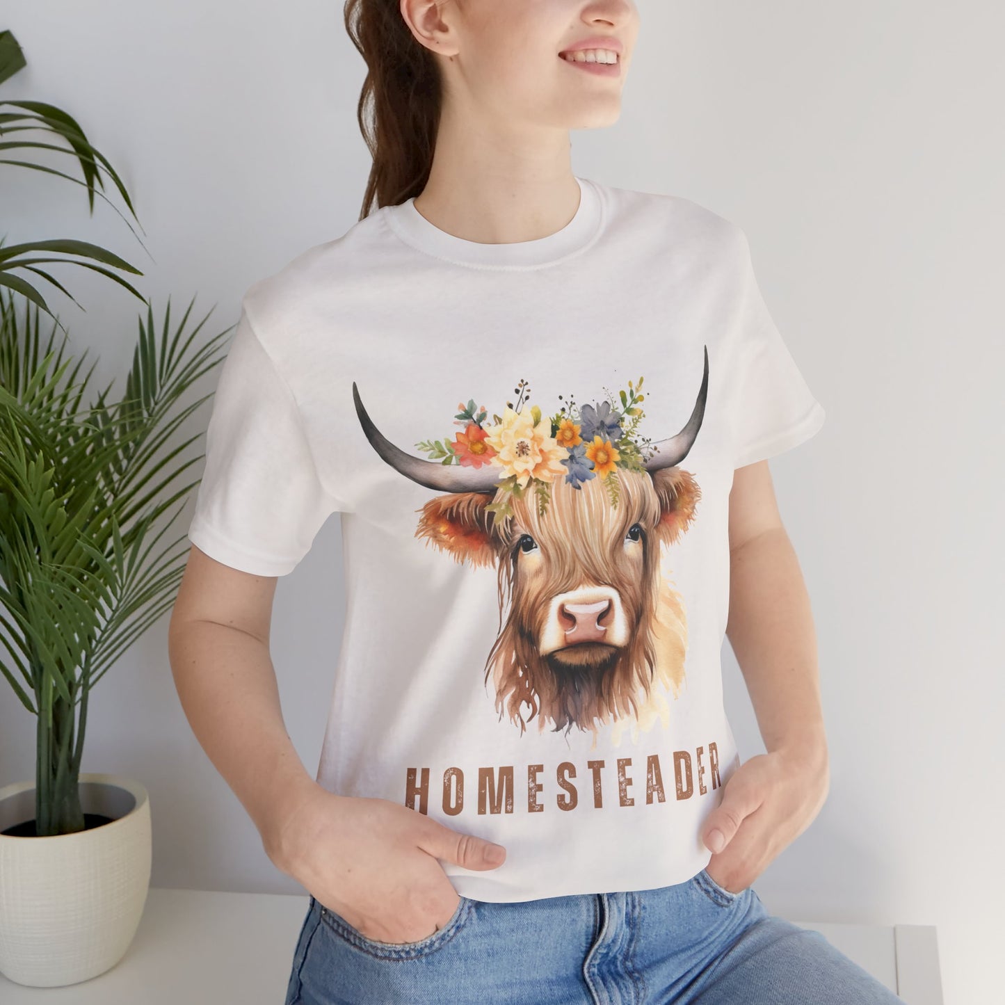 Highland Cow Shirt – Farm Life Tee for Homesteaders & Country Living | Christian Gift | Unisex Bella+Canvas T-Shirt