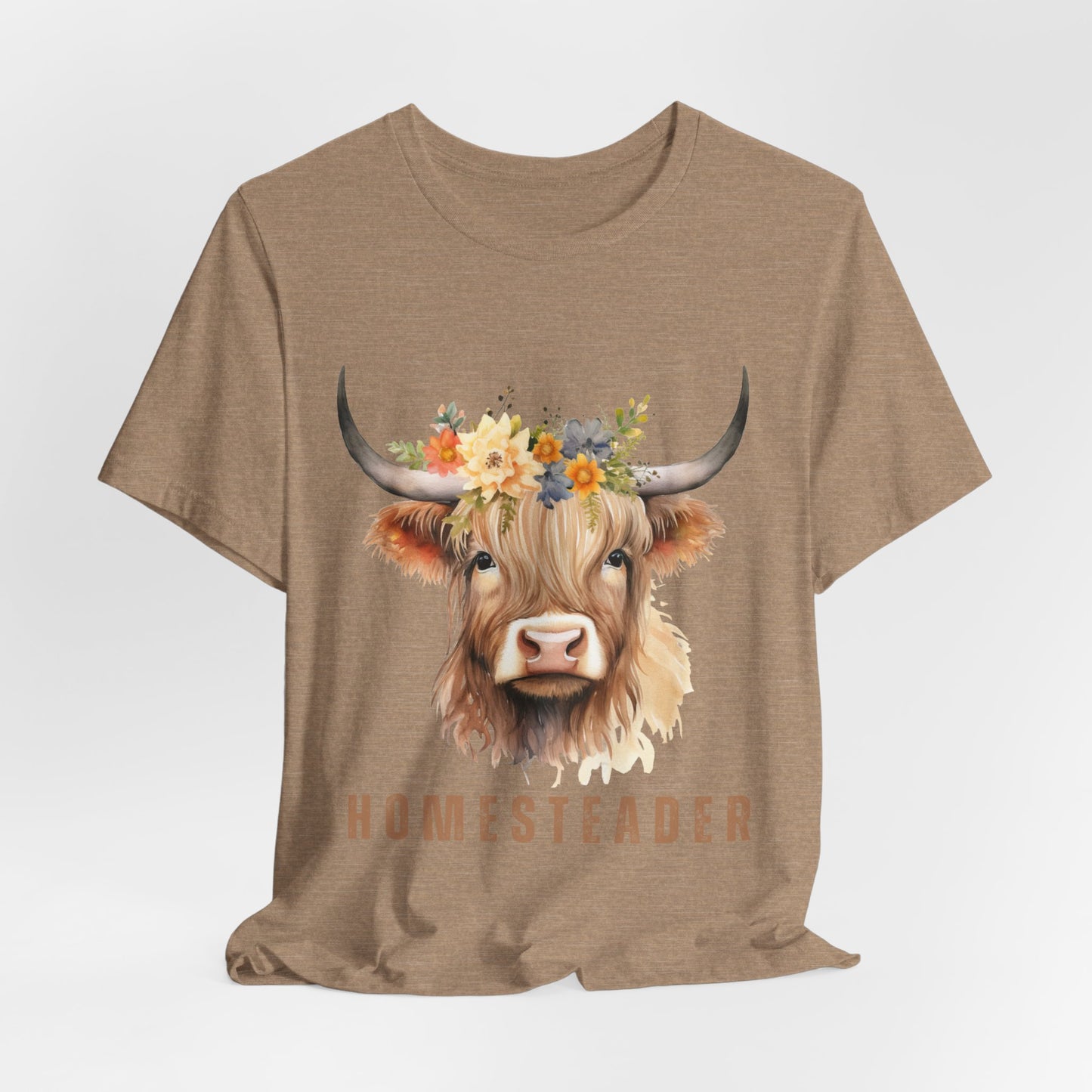 Highland Cow Shirt – Farm Life Tee for Homesteaders & Country Living | Christian Gift | Unisex Bella+Canvas T-Shirt