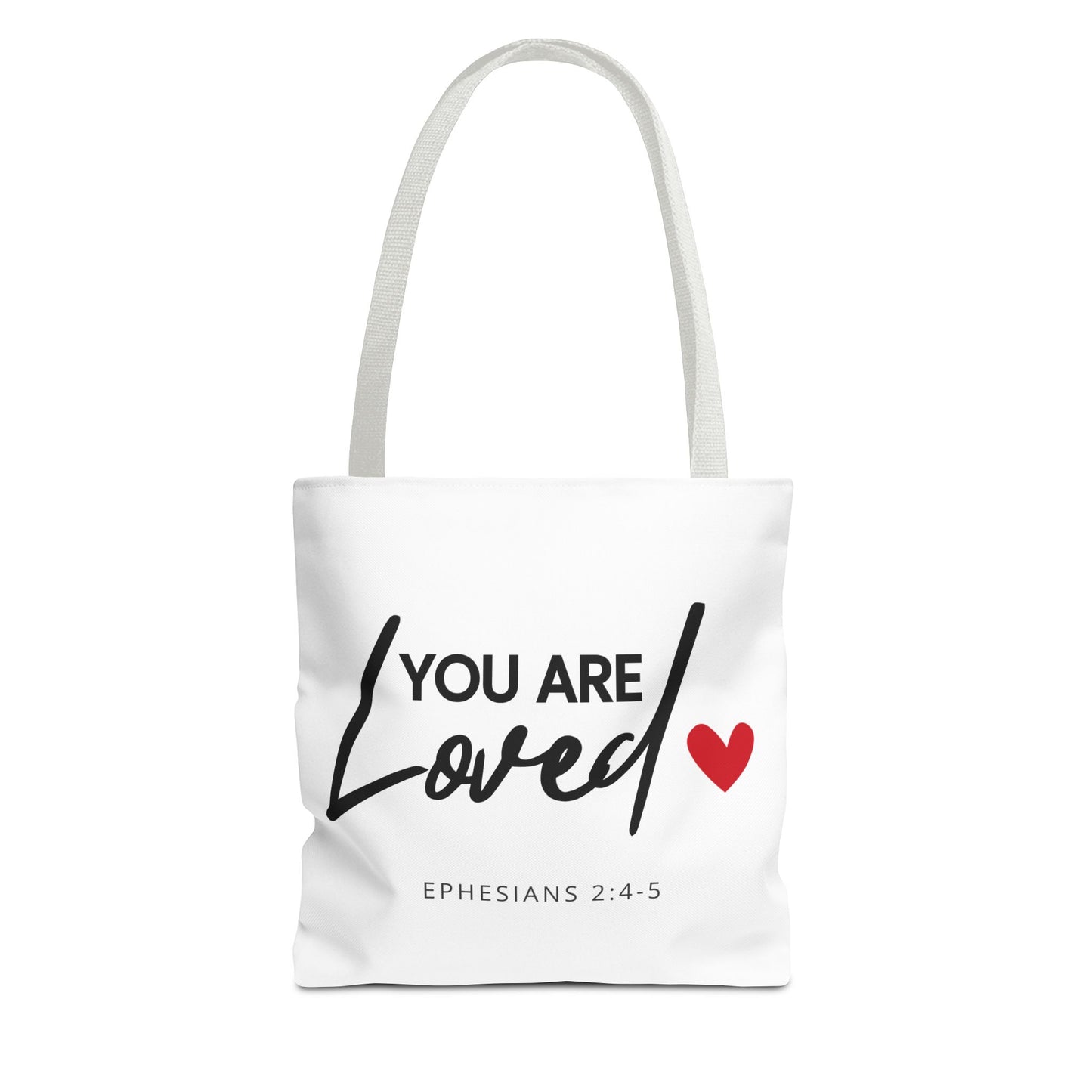 Christian Inspirational 'You are loved' (Ephesians 2:4-5) Tote Bag