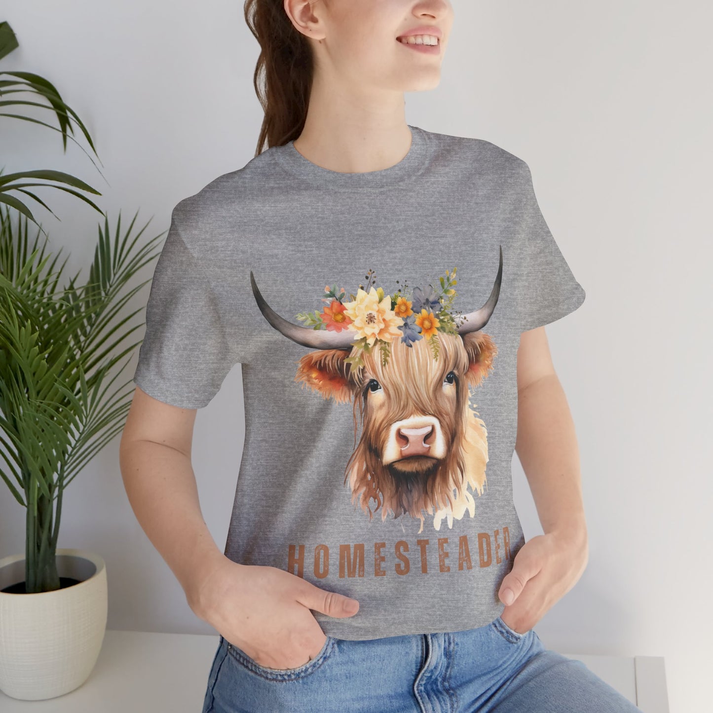 Highland Cow Shirt – Farm Life Tee for Homesteaders & Country Living | Christian Gift | Unisex Bella+Canvas T-Shirt