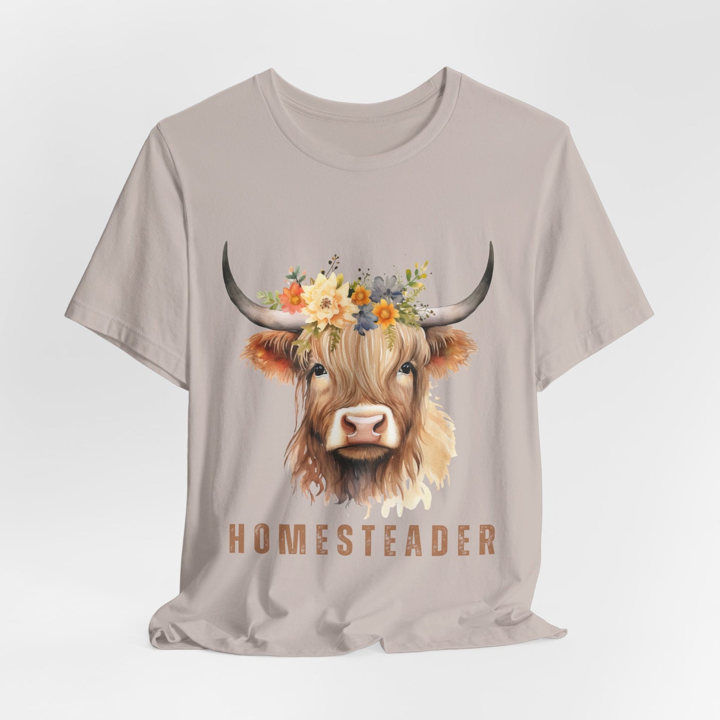 Highland Cow Shirt – Farm Life Tee for Homesteaders & Country Living | Christian Gift | Unisex Bella+Canvas T-Shirt