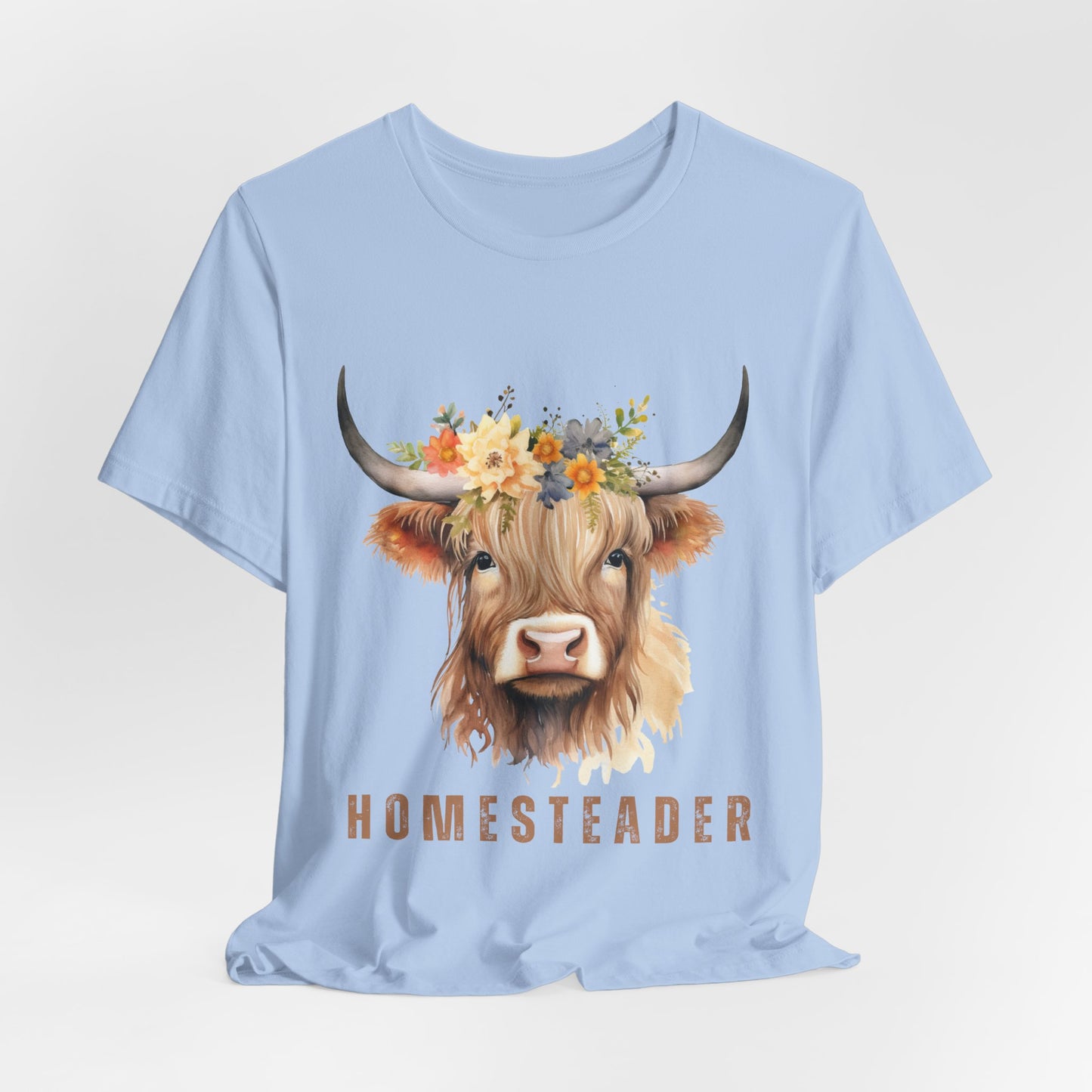 Highland Cow Shirt – Farm Life Tee for Homesteaders & Country Living | Christian Gift | Unisex Bella+Canvas T-Shirt