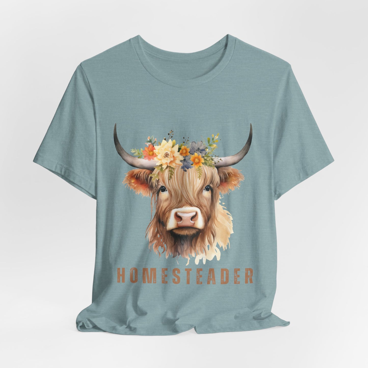 Highland Cow Shirt – Farm Life Tee for Homesteaders & Country Living | Christian Gift | Unisex Bella+Canvas T-Shirt