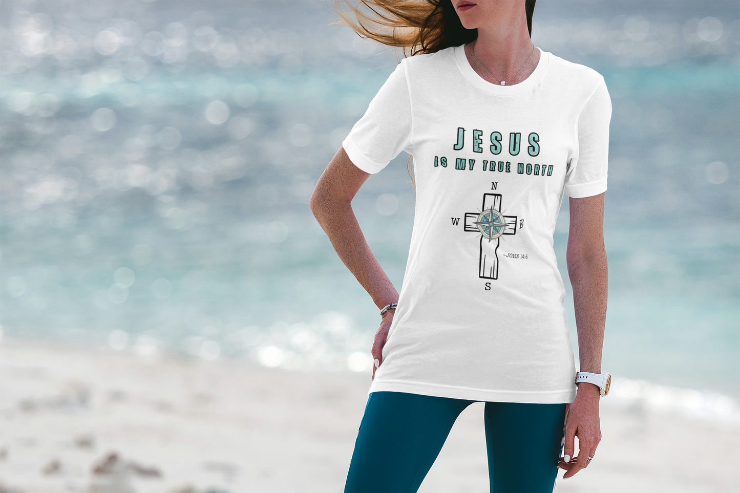 Christian Inspirational T-Shirt - Unisex Tee - Jesus is my True North (John 14:6)