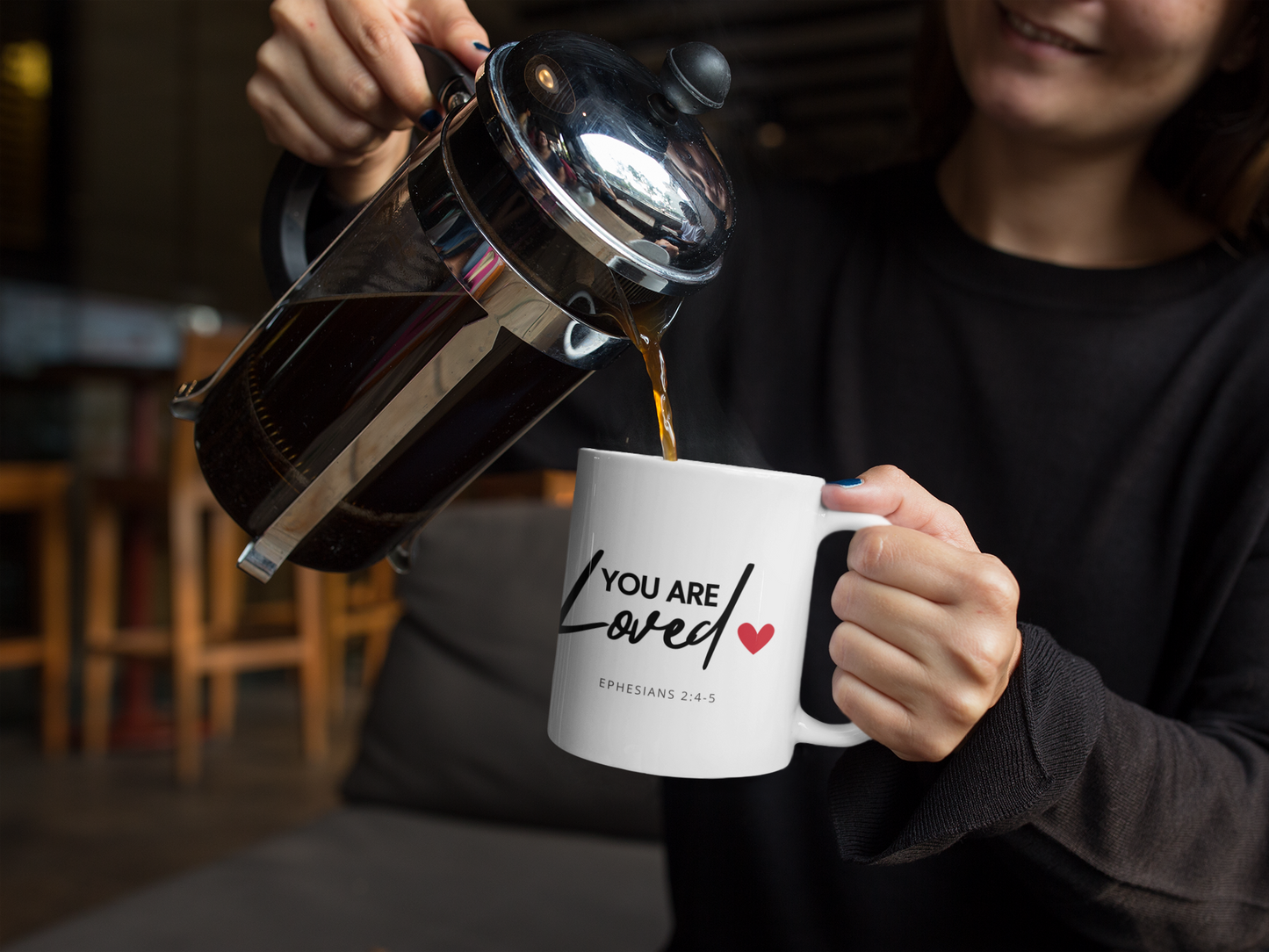 You Are Loved Scripture Mug • Ephesians 2:4‑5 • Christian Coffee Cup • Inspirational Bible Verse Gift • Faith Encouragement Mug