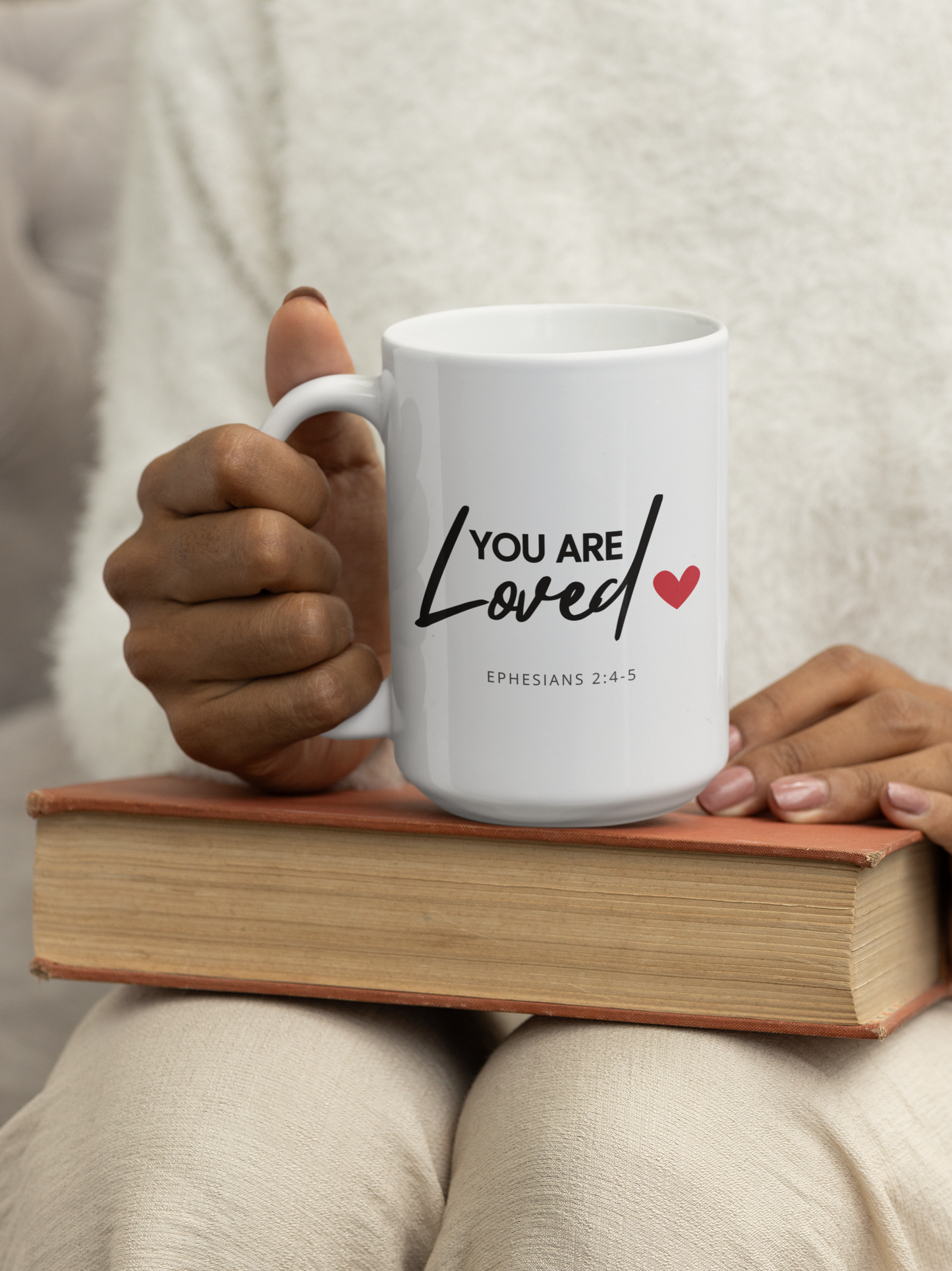 You Are Loved Scripture Mug • Ephesians 2:4‑5 • Christian Coffee Cup • Inspirational Bible Verse Gift • Faith Encouragement Mug