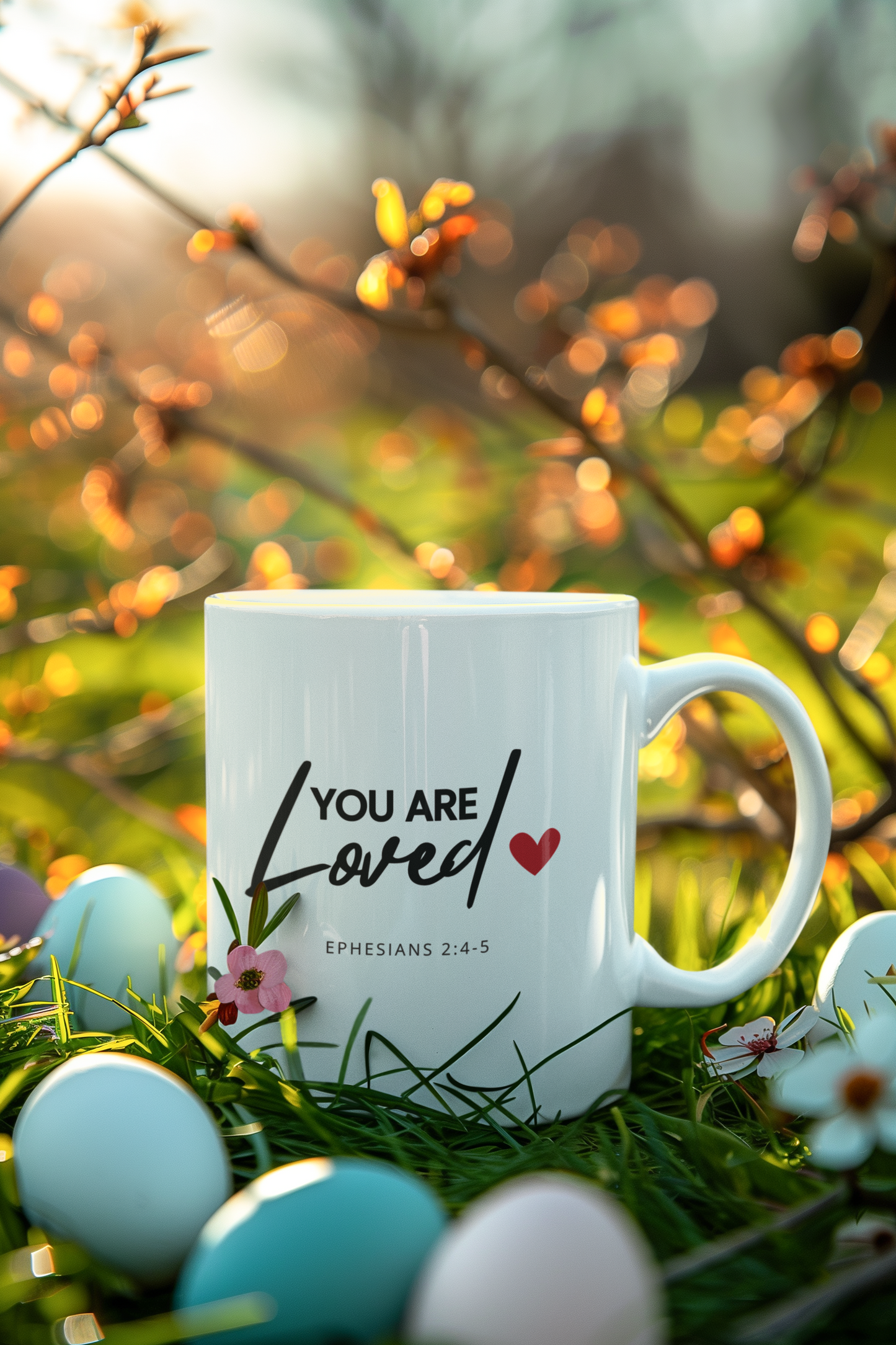 You Are Loved Scripture Mug • Ephesians 2:4‑5 • Christian Coffee Cup • Inspirational Bible Verse Gift • Faith Encouragement Mug