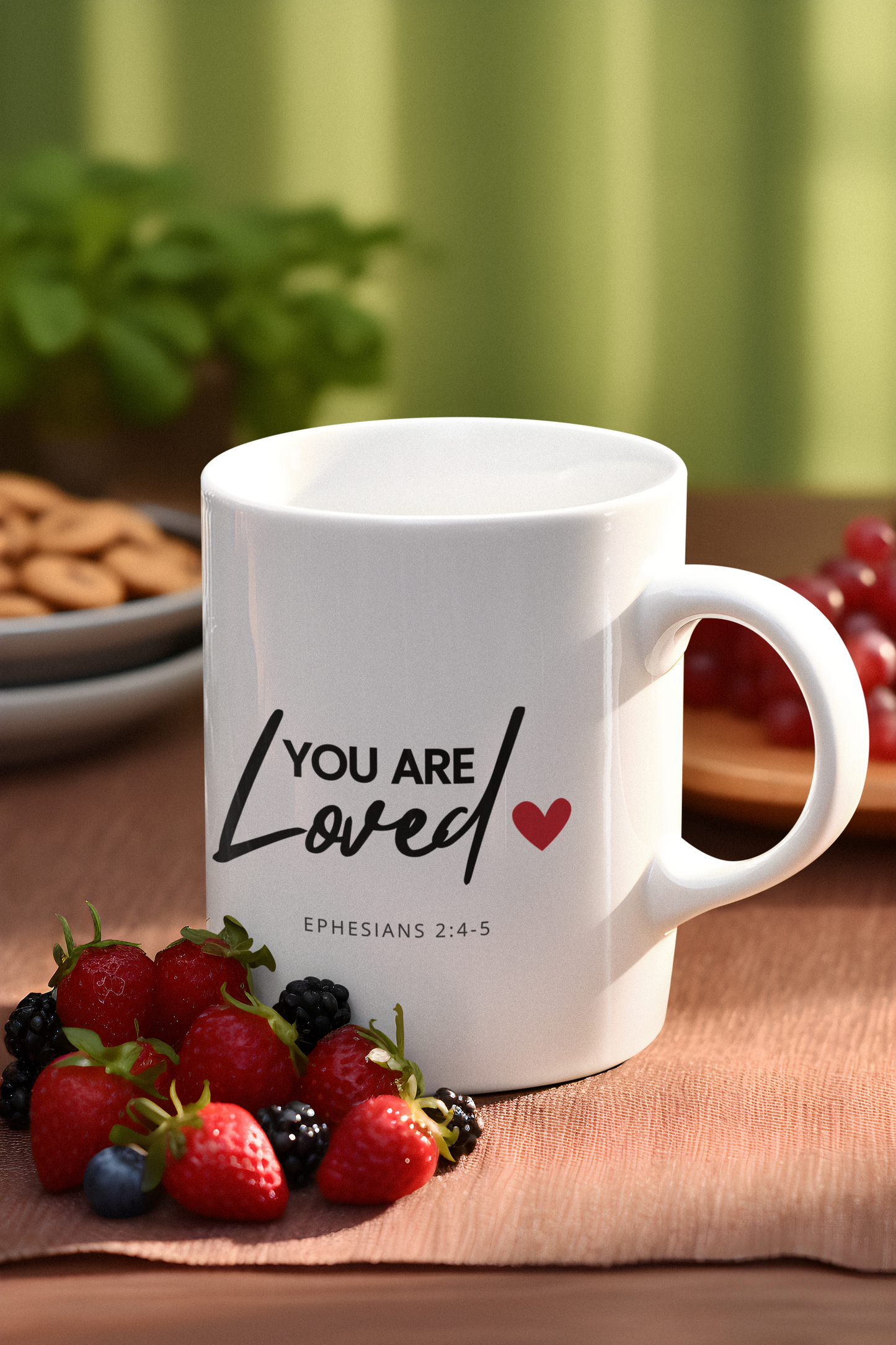You Are Loved Scripture Mug • Ephesians 2:4‑5 • Christian Coffee Cup • Inspirational Bible Verse Gift • Faith Encouragement Mug