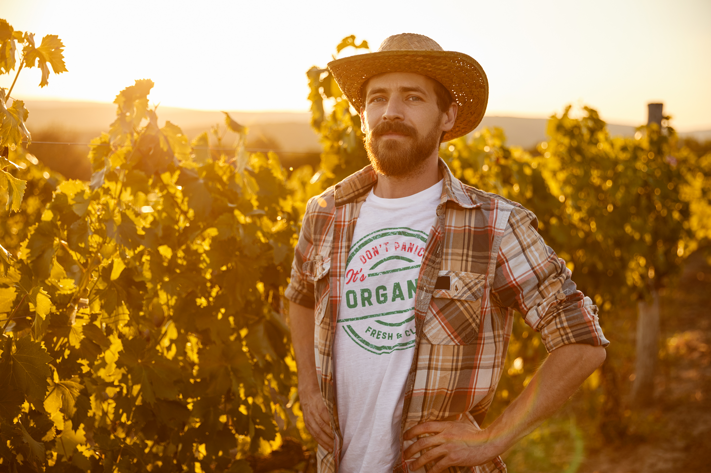 Organic Farm Life Tee — "Don't Panic, It's Organic" Homesteader Shirt
