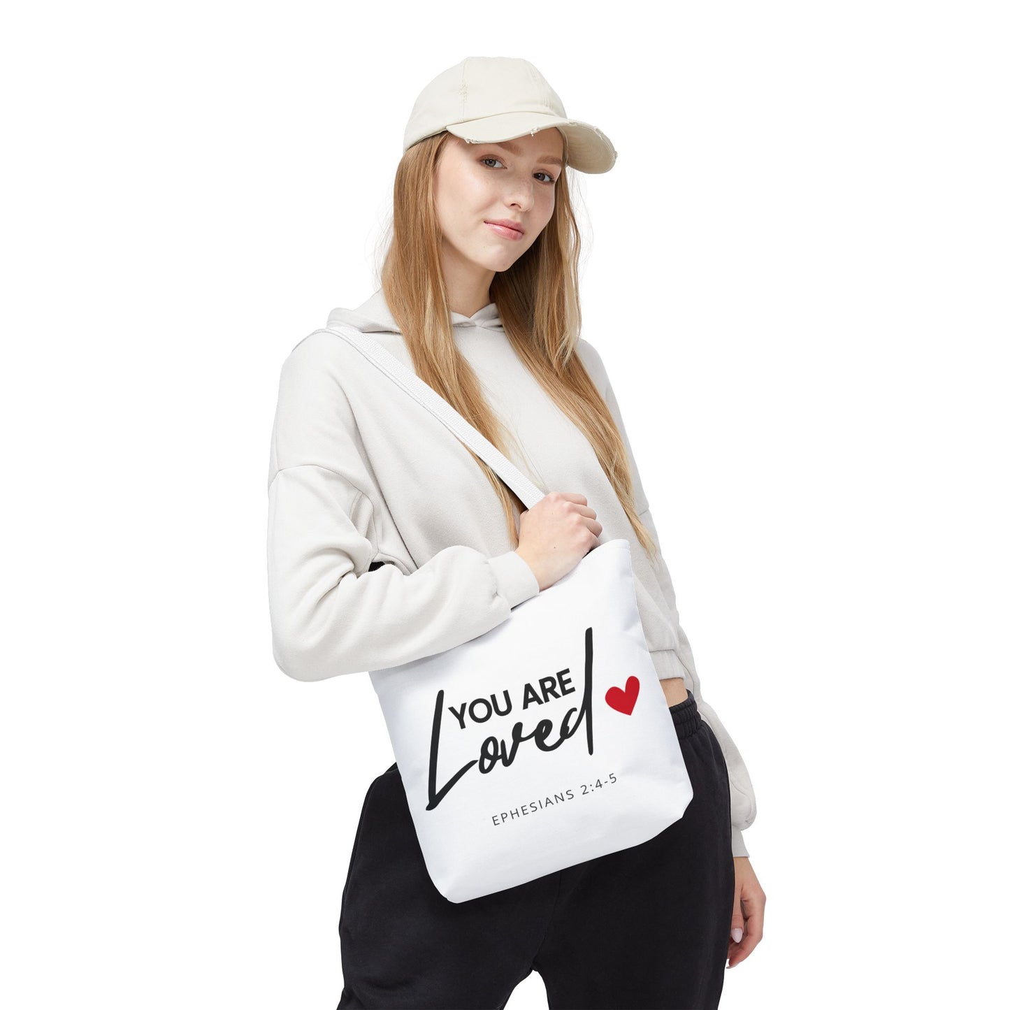 Christian Inspirational 'You are loved' (Ephesians 2:4-5) Tote Bag