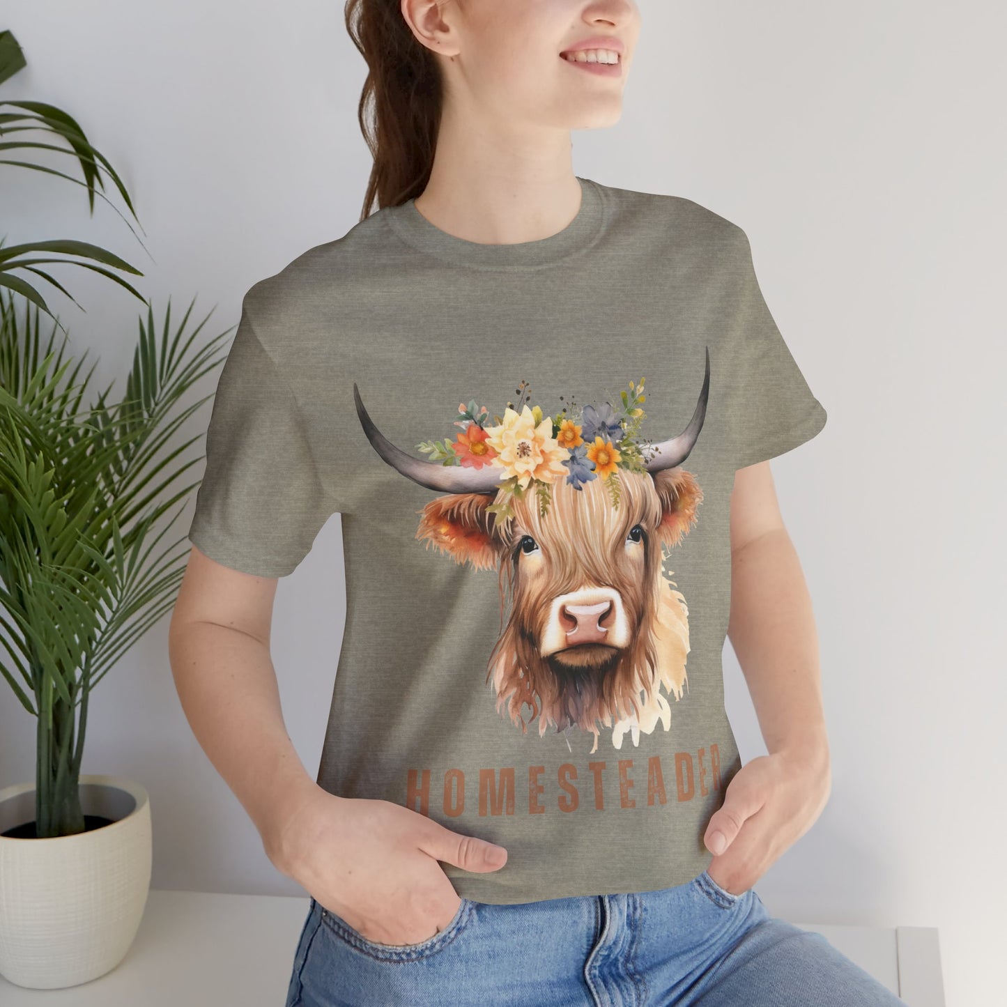 Highland Cow Shirt – Farm Life Tee for Homesteaders & Country Living | Christian Gift | Unisex Bella+Canvas T-Shirt