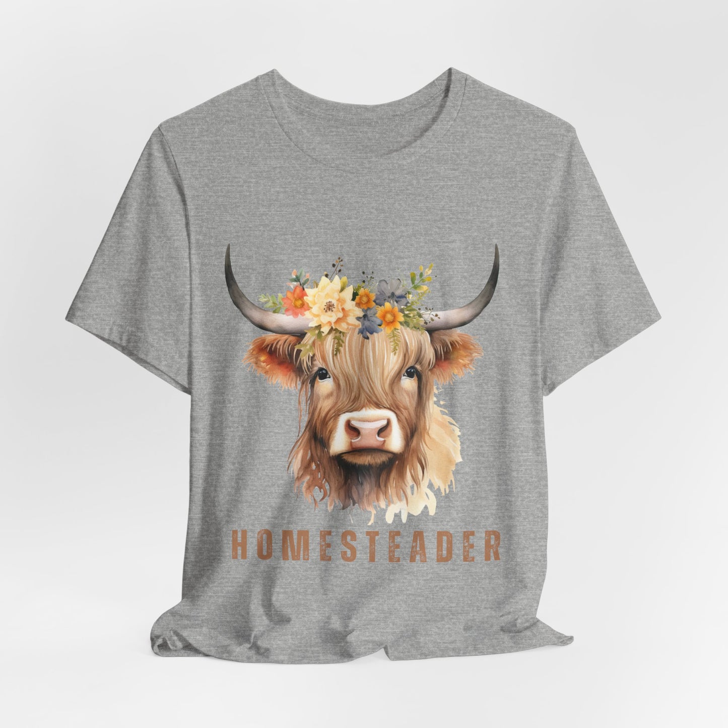 Highland Cow Shirt – Farm Life Tee for Homesteaders & Country Living | Christian Gift | Unisex Bella+Canvas T-Shirt