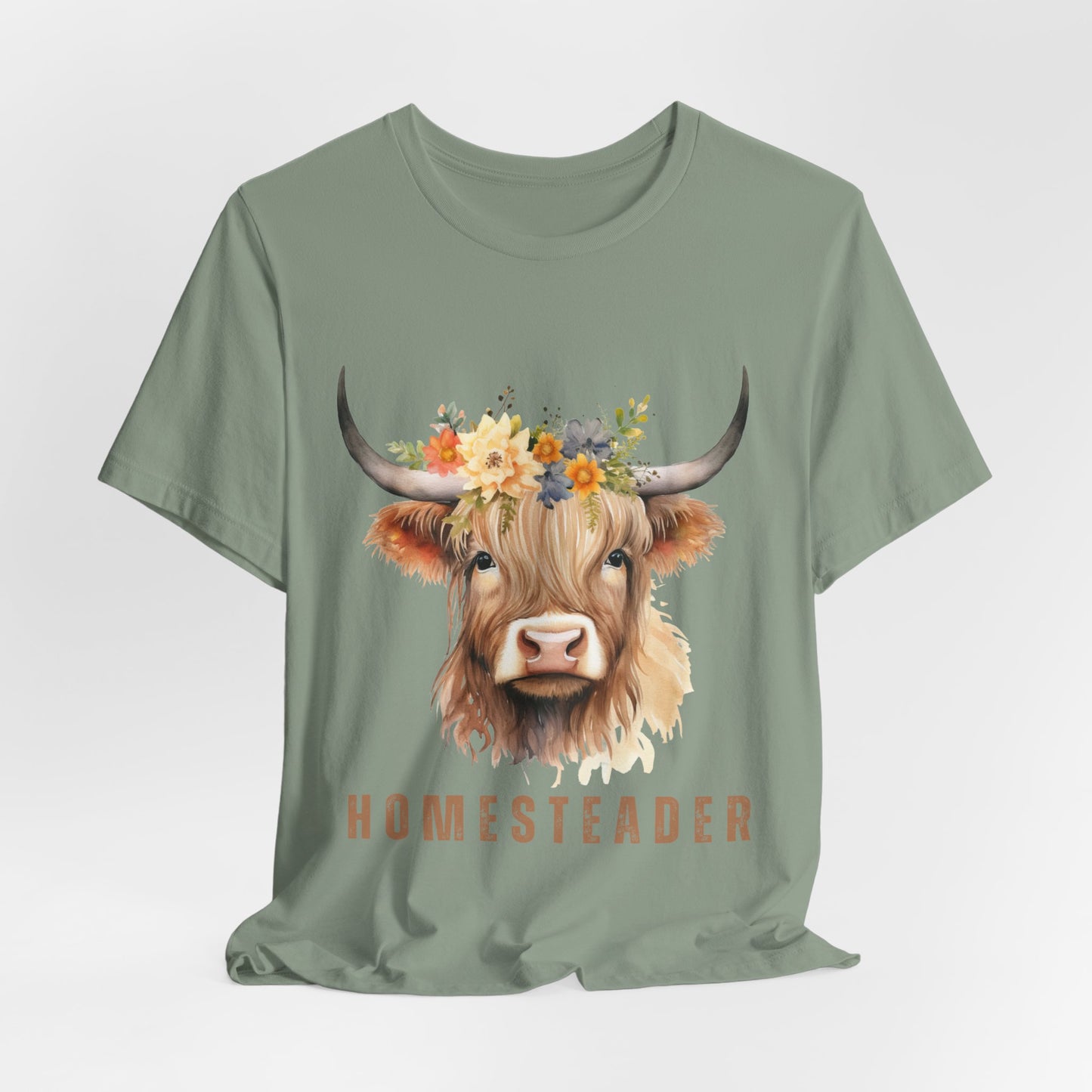Highland Cow Shirt – Farm Life Tee for Homesteaders & Country Living | Christian Gift | Unisex Bella+Canvas T-Shirt