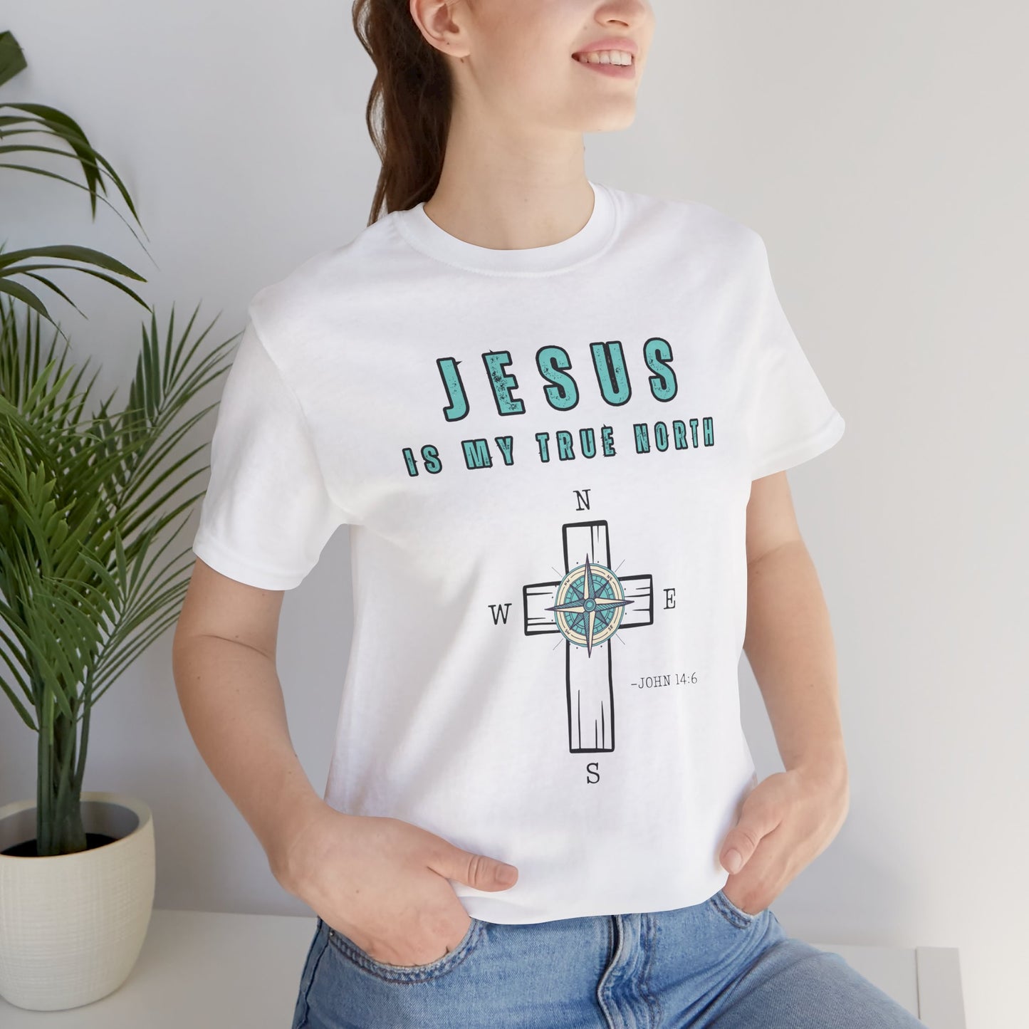 Christian Inspirational T-Shirt - Unisex Tee - Jesus is my True North (John 14:6)