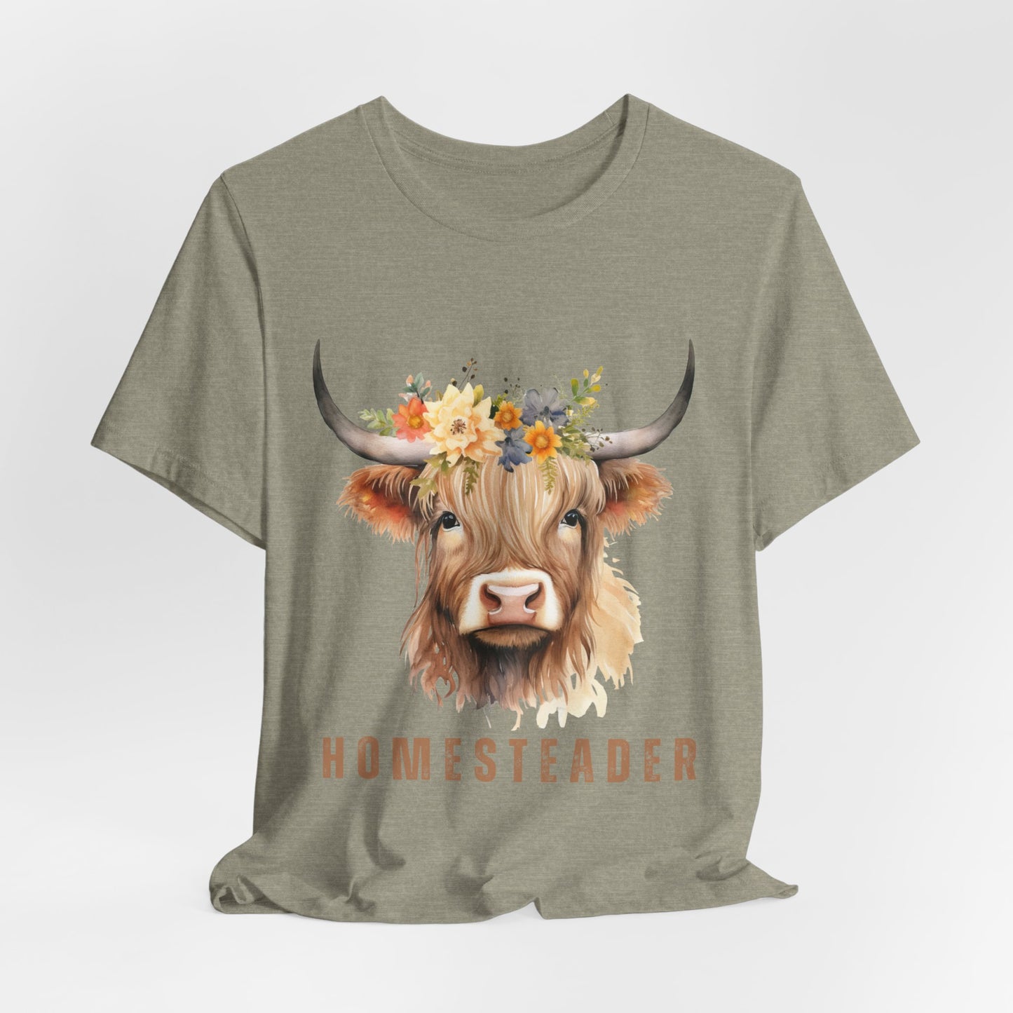 Highland Cow Shirt – Farm Life Tee for Homesteaders & Country Living | Christian Gift | Unisex Bella+Canvas T-Shirt