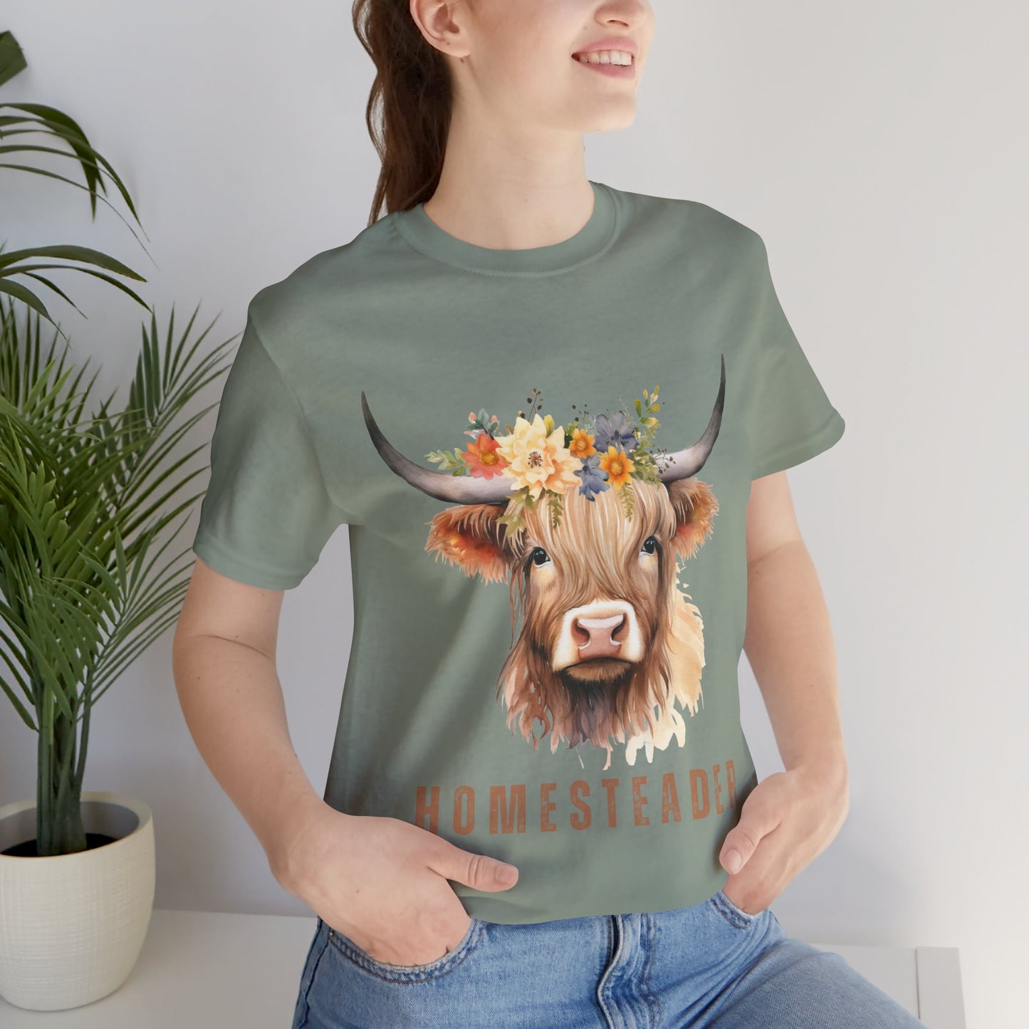 Highland Cow Shirt – Farm Life Tee for Homesteaders & Country Living | Christian Gift | Unisex Bella+Canvas T-Shirt