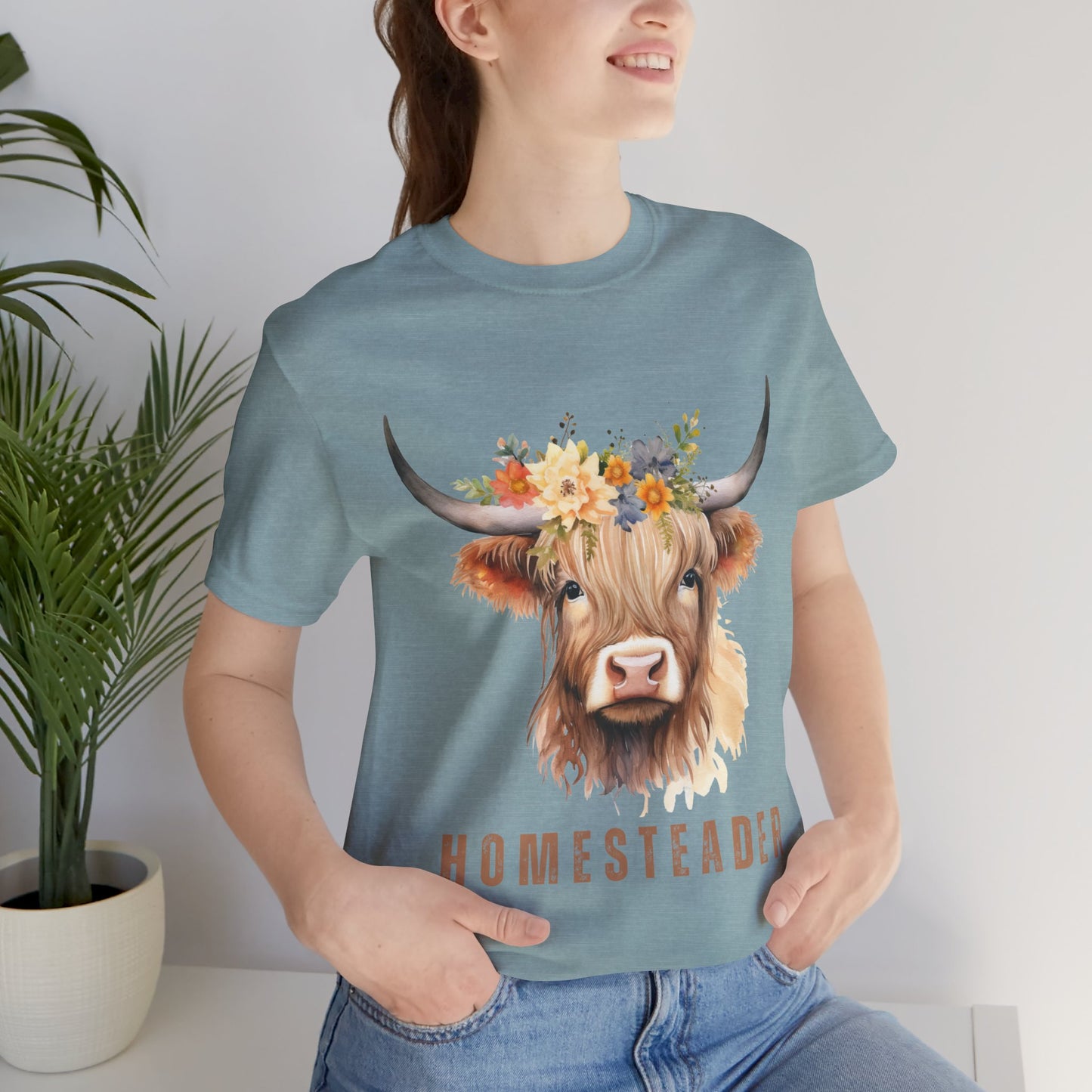 Highland Cow Shirt – Farm Life Tee for Homesteaders & Country Living | Christian Gift | Unisex Bella+Canvas T-Shirt