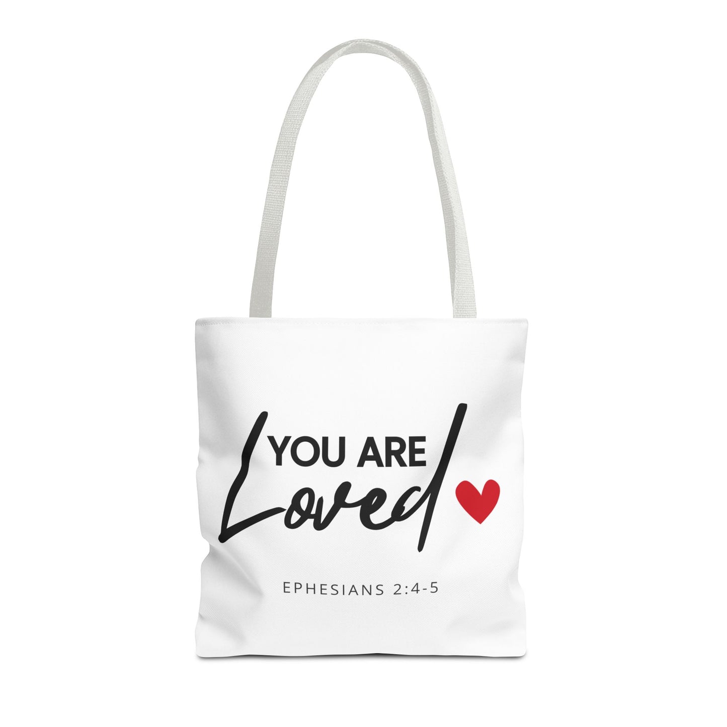 Christian Inspirational 'You are loved' (Ephesians 2:4-5) Tote Bag