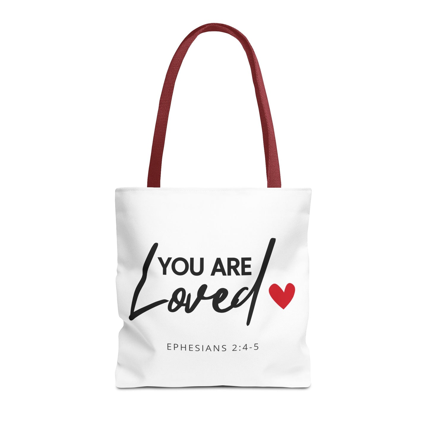 Christian Inspirational 'You are loved' (Ephesians 2:4-5) Tote Bag