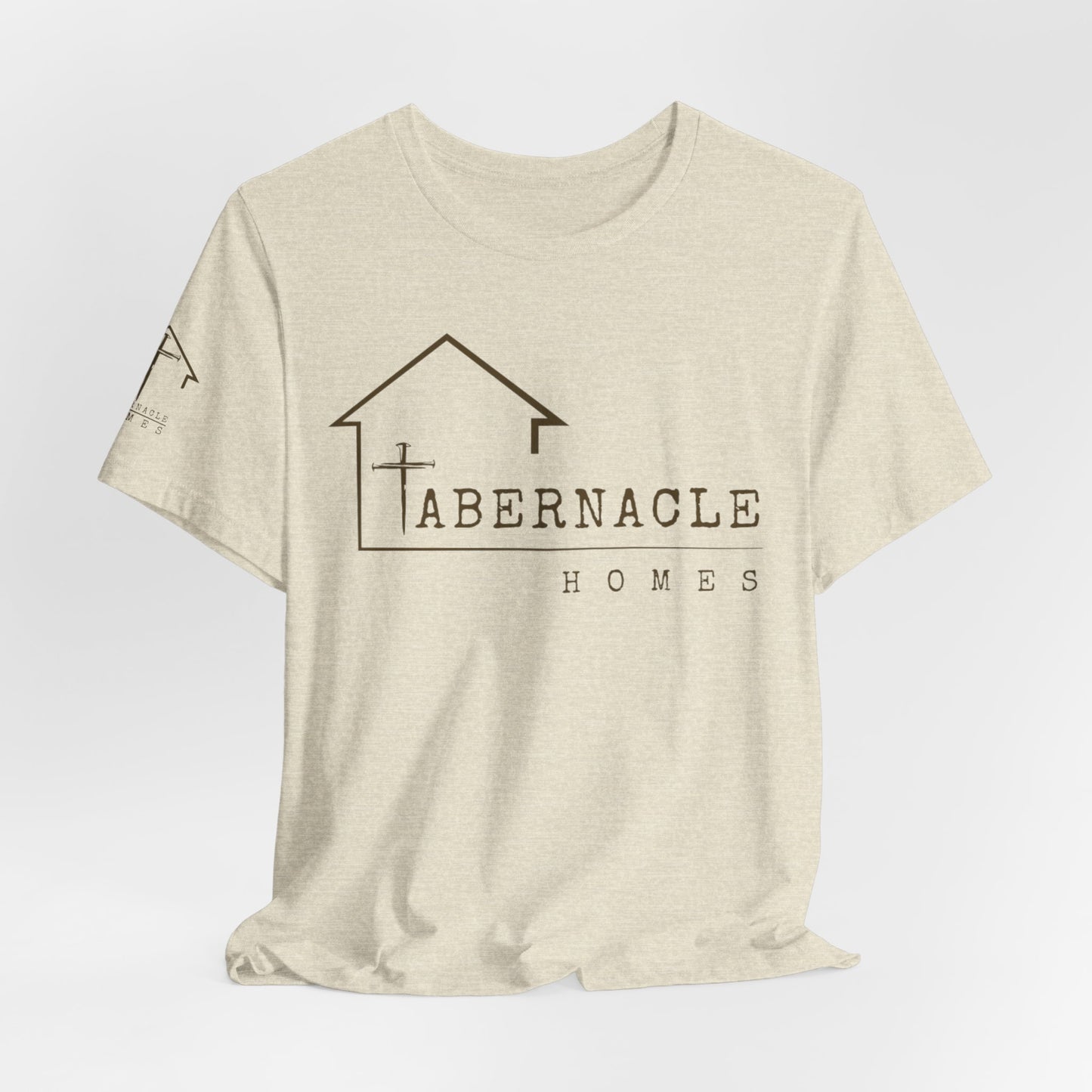 Modern Tee, Custom branded for your Company - Tabernacle Homes on front & sleeve