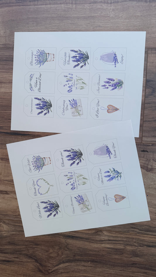 Lavender Gift Tags – Set of 18 Digital Download by Northwest Haven's Harvest