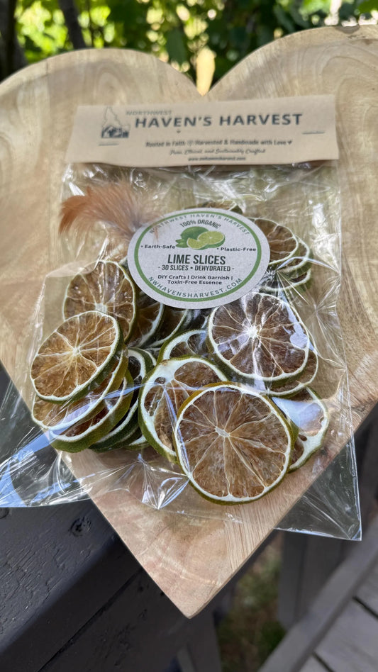 Organic Dehydrated Lime Slices – 30 Ct | Cocktail Garnish, Potpourri, Crafts, Wreaths, Baking, Healthy Snack