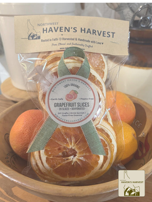 Organic Dried Grapefruit Slices (20 Count) – Fall Decor, Cocktail Garnish, Potpourri, Holiday Crafts