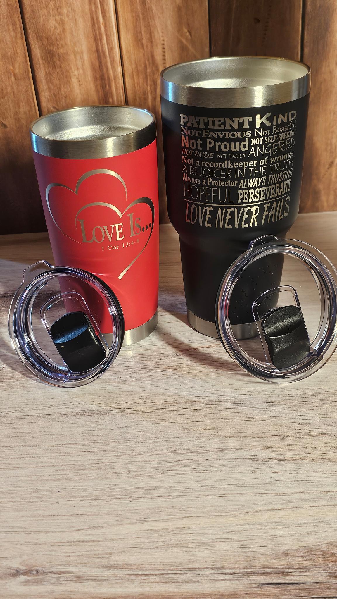 1 Corinthians 13:4-8 Stainless Steel Travel Mug – Christian Gift